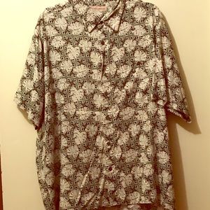 Green and Tan Mungsing Wear Hawaiian Shirt XL